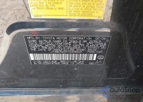 2007 Lexus Gs 350 z USA, uszkodzony, nr VIN JTHBE96S970008503